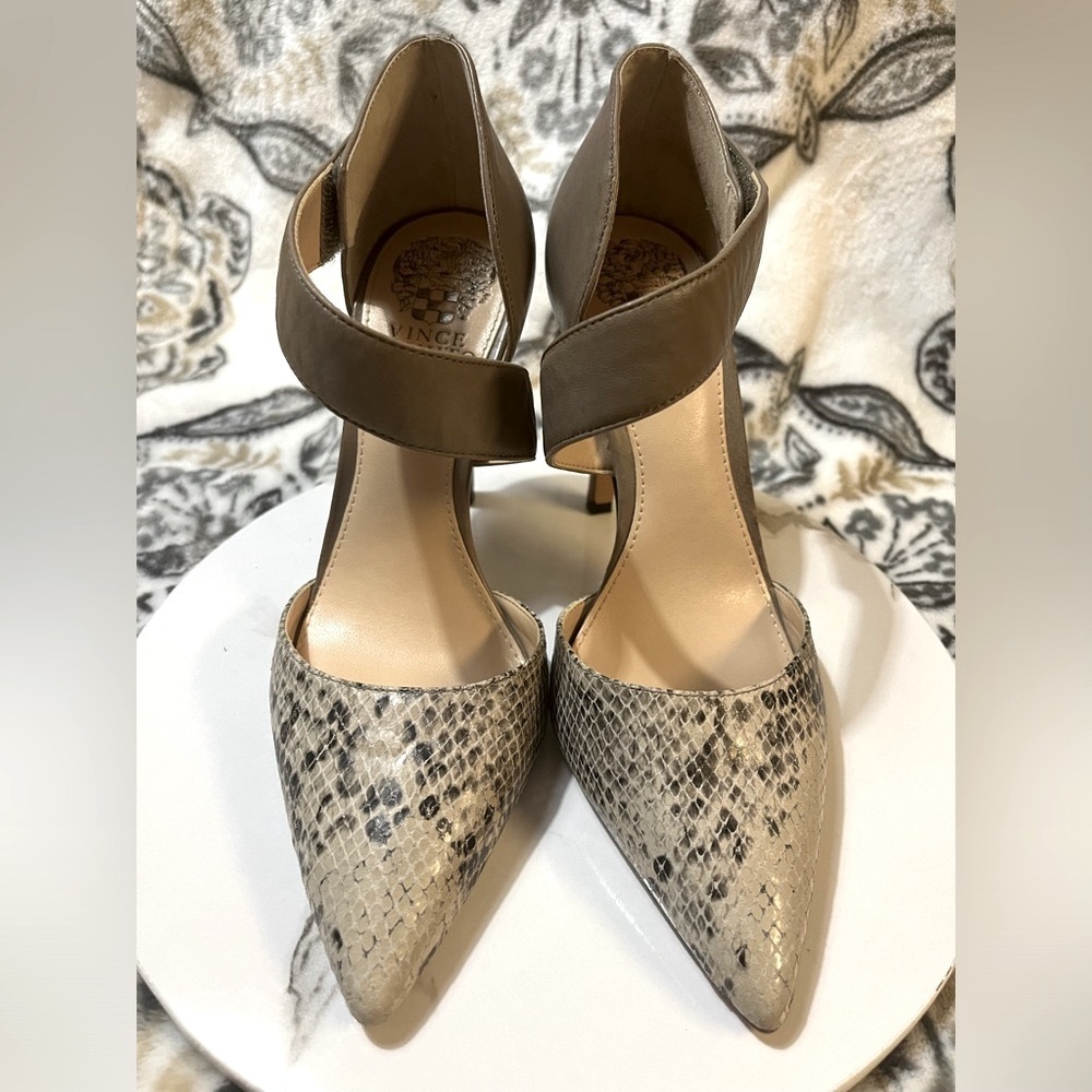 Vince Camuto Carlotte Tabby Grey/Toast Taupe Heels Size 5 1/2M - Picture 5 of 11
